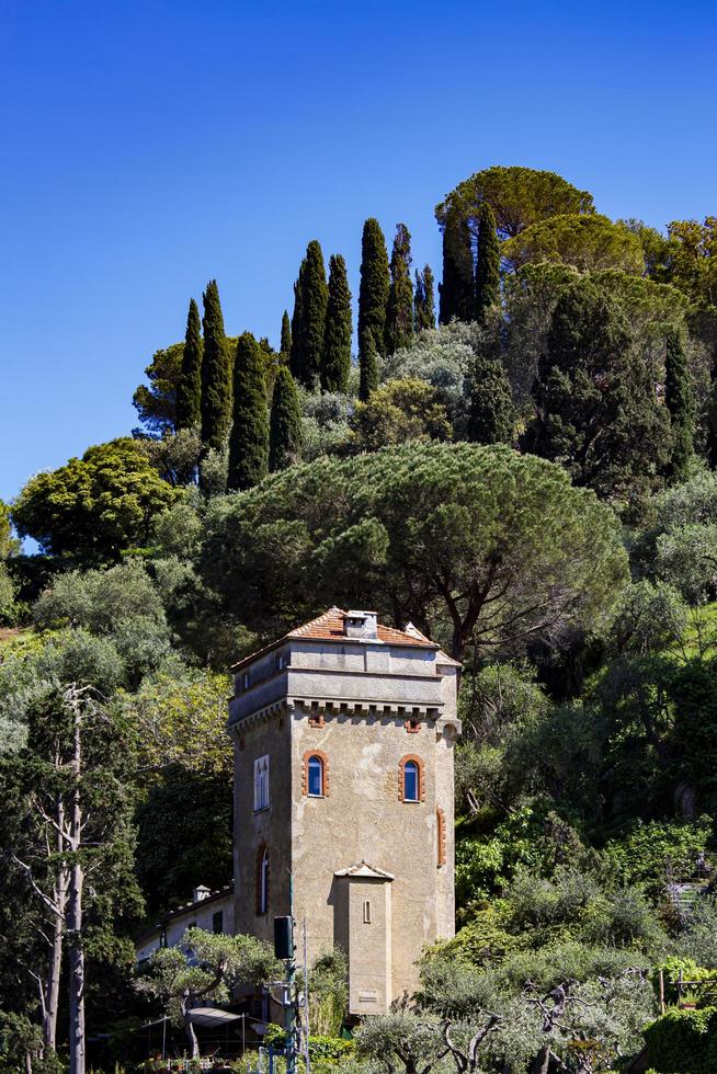 Portofino, Italy, 2021 - Old tower on a hill photo