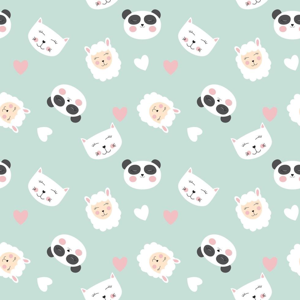 Cute animals seamless pattern background vector