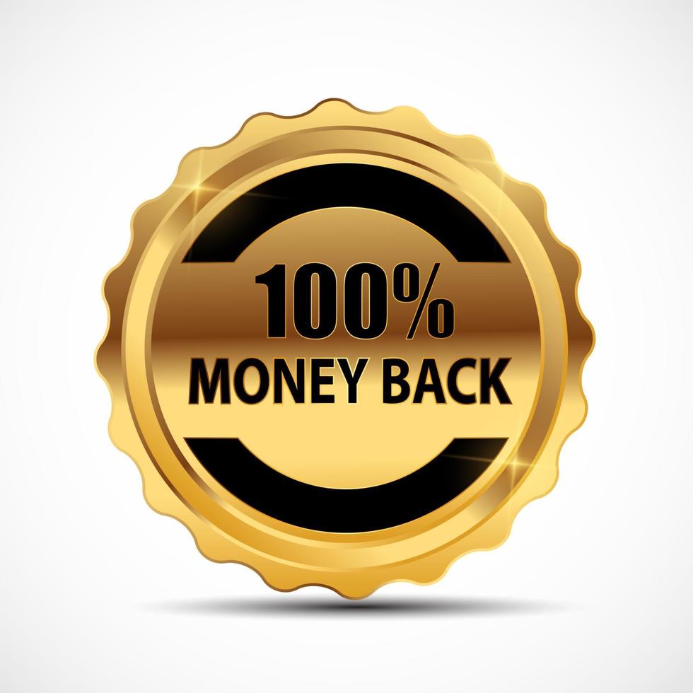 Vector Money Back Guarantee Gold Sign Label
