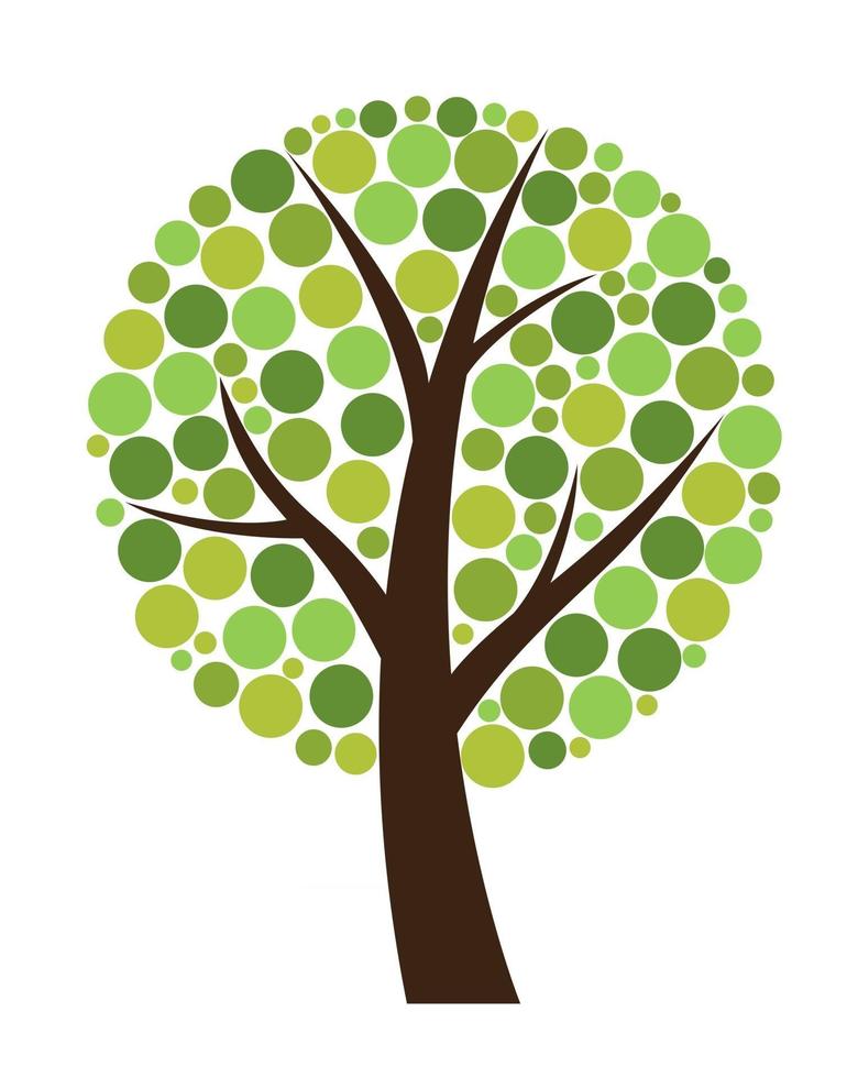 Abstract Vector Green Tree Illustration