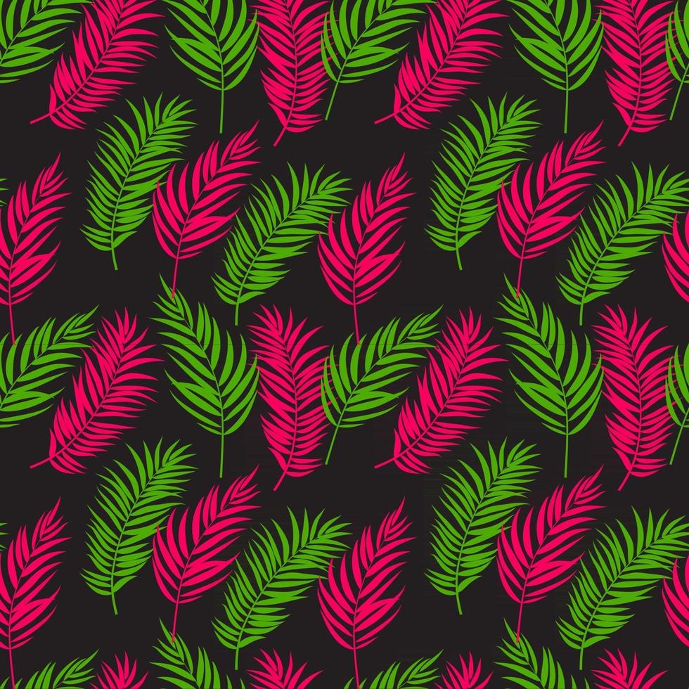 Silueta de hojas de palmera hermosa, ilustración de vector de fondo transparente