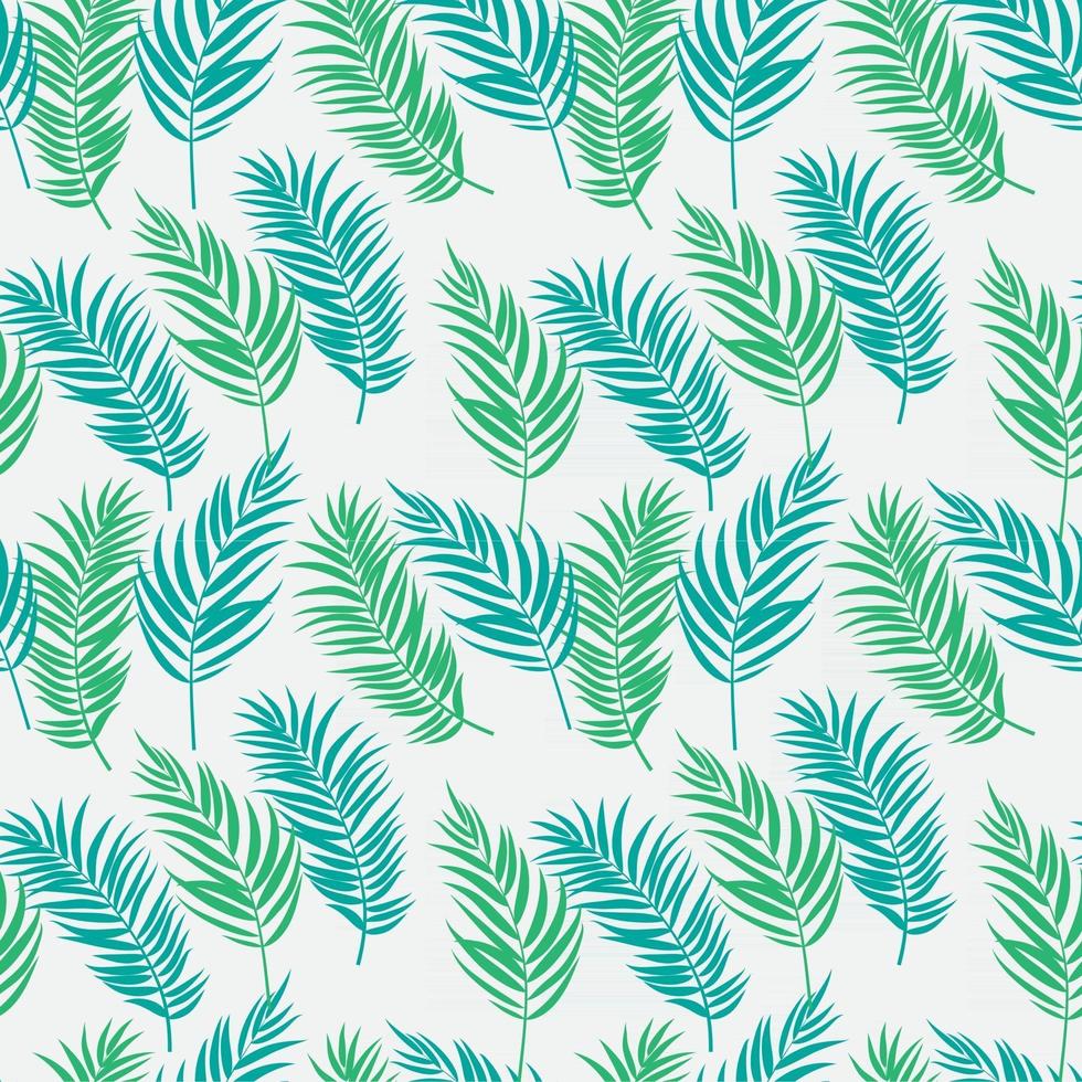 Beautiful Palm Tree Leaves Silhouette Seamless Pattern Background Vector Illustration