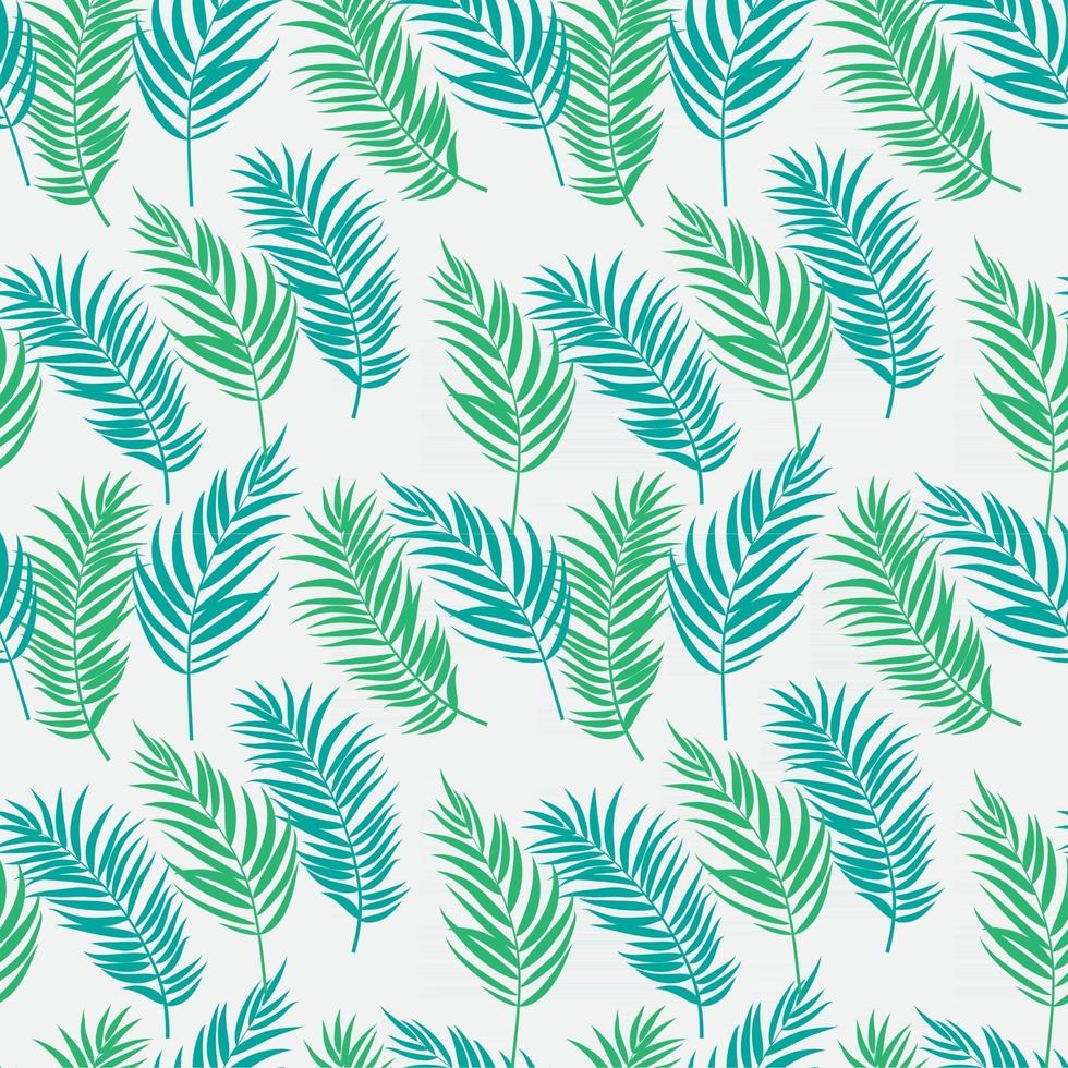 Hermosa palmera deja silueta perfecta ilustración de vector de fondo de patrón