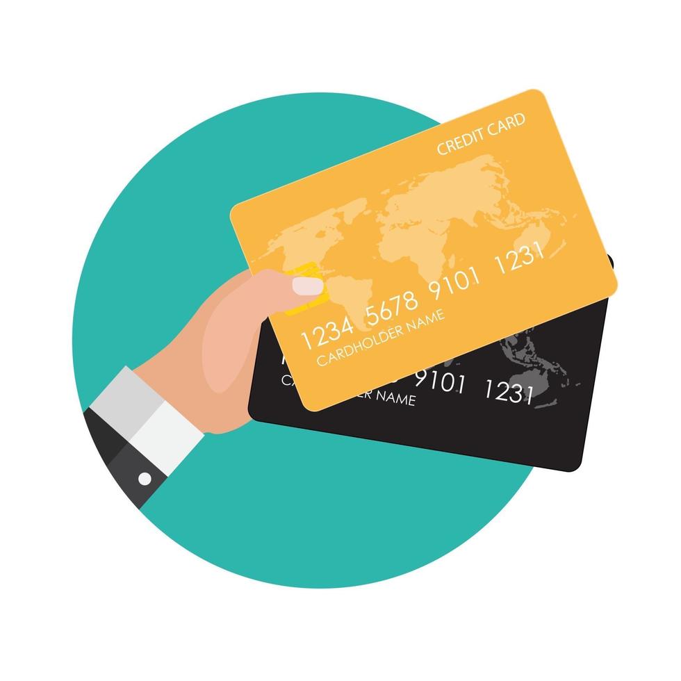 Hand holding credit card Financial and online payments concept vector