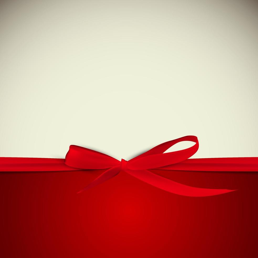 Gift Card with Red Ribbon and Bow vector