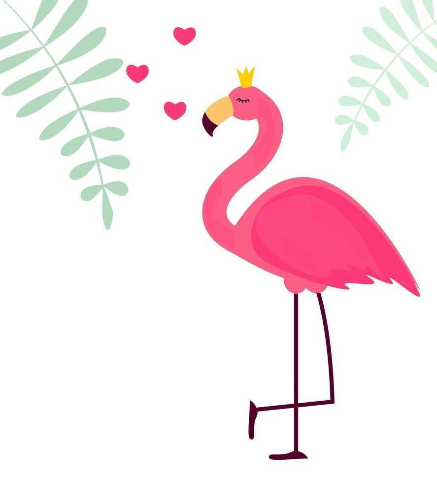 Cute Pink Flamingo Vector Illustration