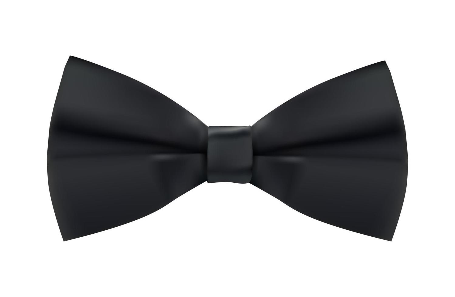 Decorative black bow isolated on white background, 3D Realistic vector