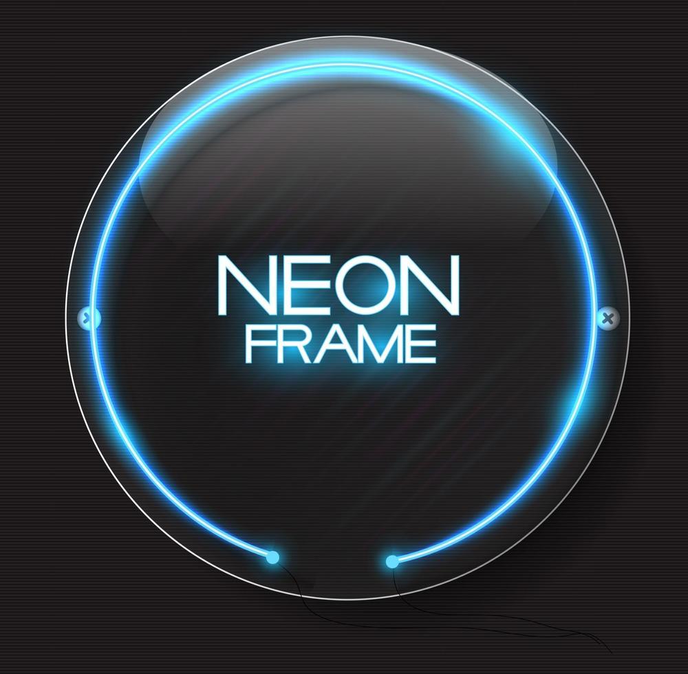 Abstract Neon Frame Template on Dark Background Vector Illustration