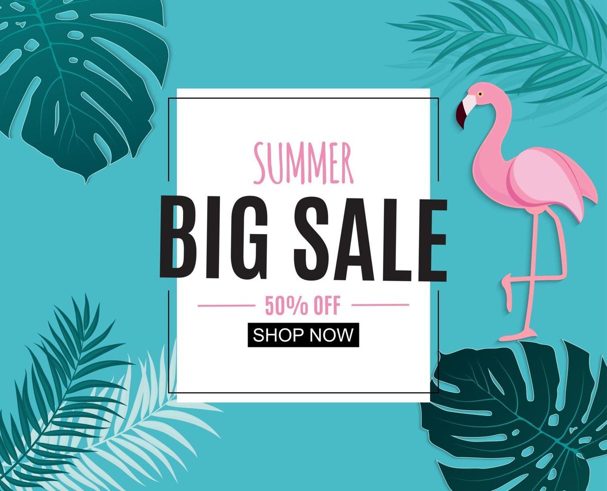 Abstract Summer Sale Background with Frame vector