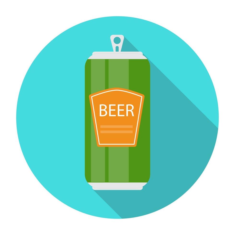 Beer Bottle Template in Modern Flat Style Icon on White vector