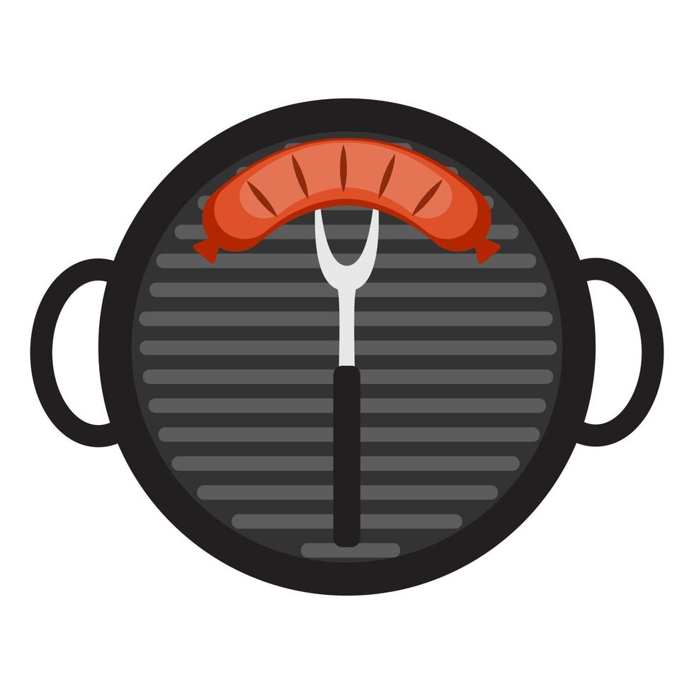 BBQ Icon with Grill Tools and Sausage vector