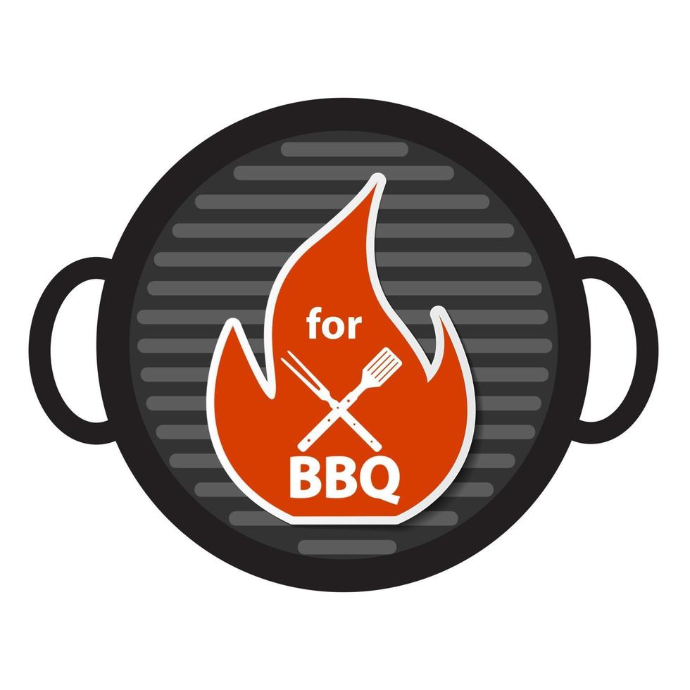 BBQ Icon with Grill Tools vector