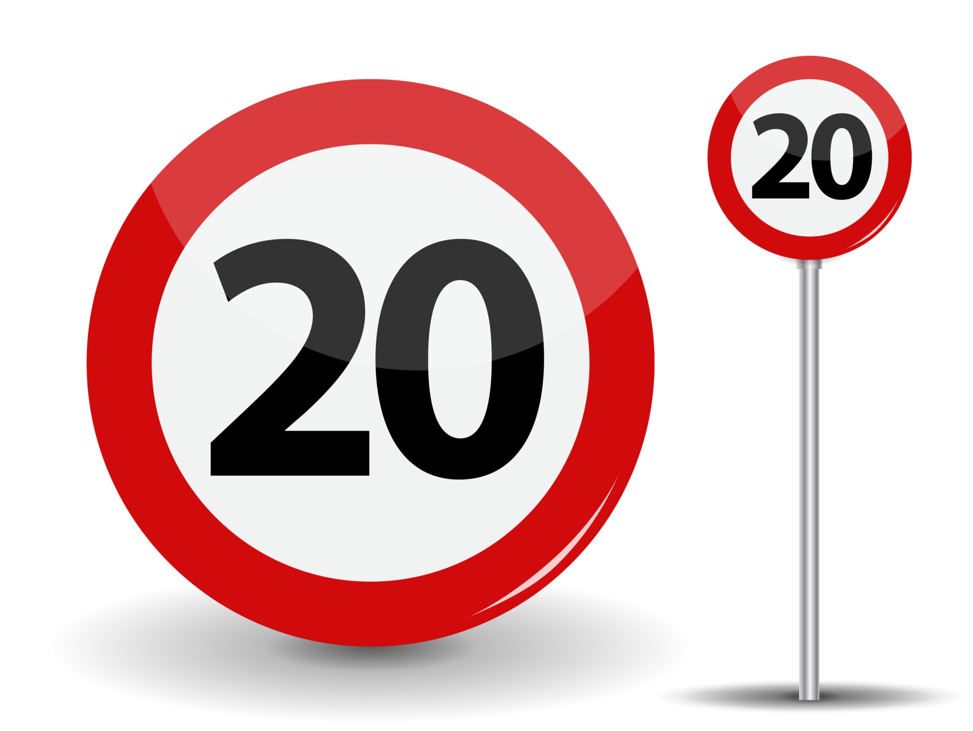 Round Red Road Sign Speed Limit 20 Kilometers Per Hour 2478560 Vector round-red-road-sign-speed-limit-20-kilometers-per-hour-2478560-vector