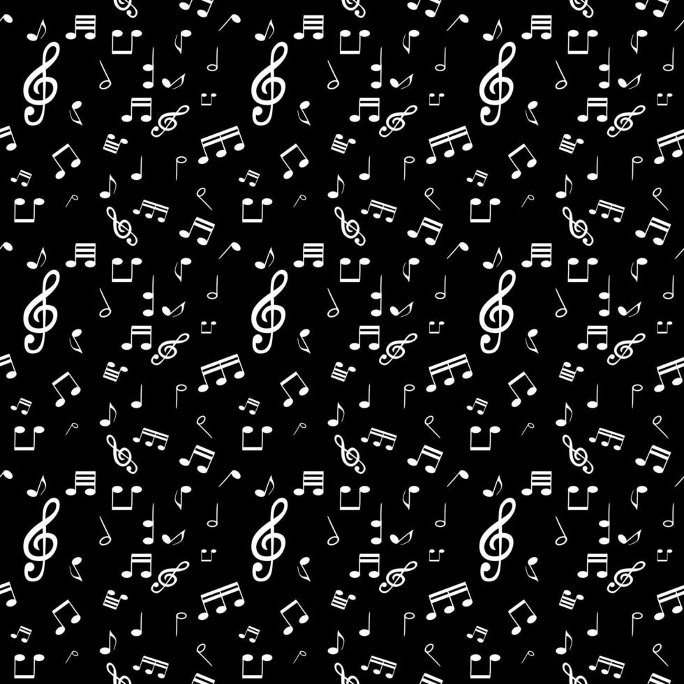 Seamless pattern from Set of musical notes and Treble clef vector