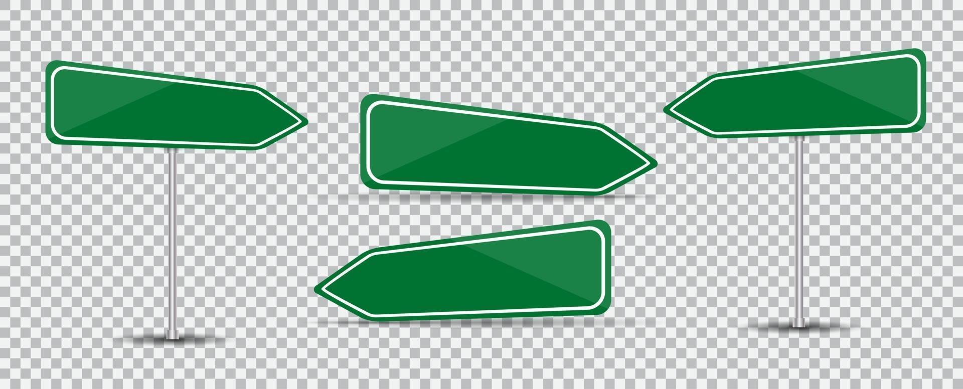 Road Sign Isolated. Blank green arrow traffic vector