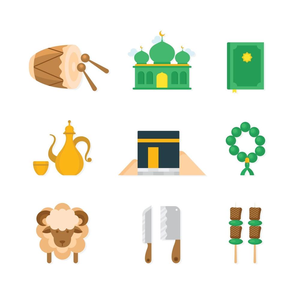 Set Of Eid Al Adha Icons vector
