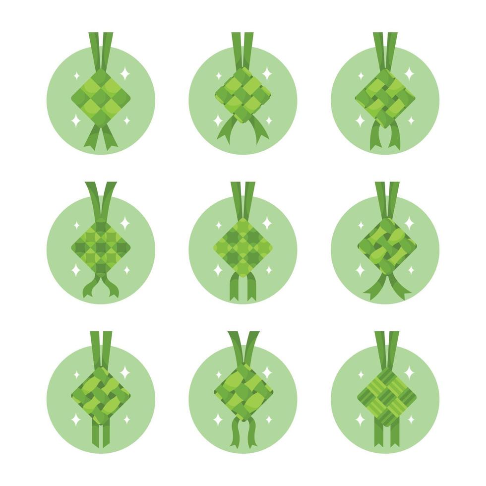 Set Of Ketupat Icons vector