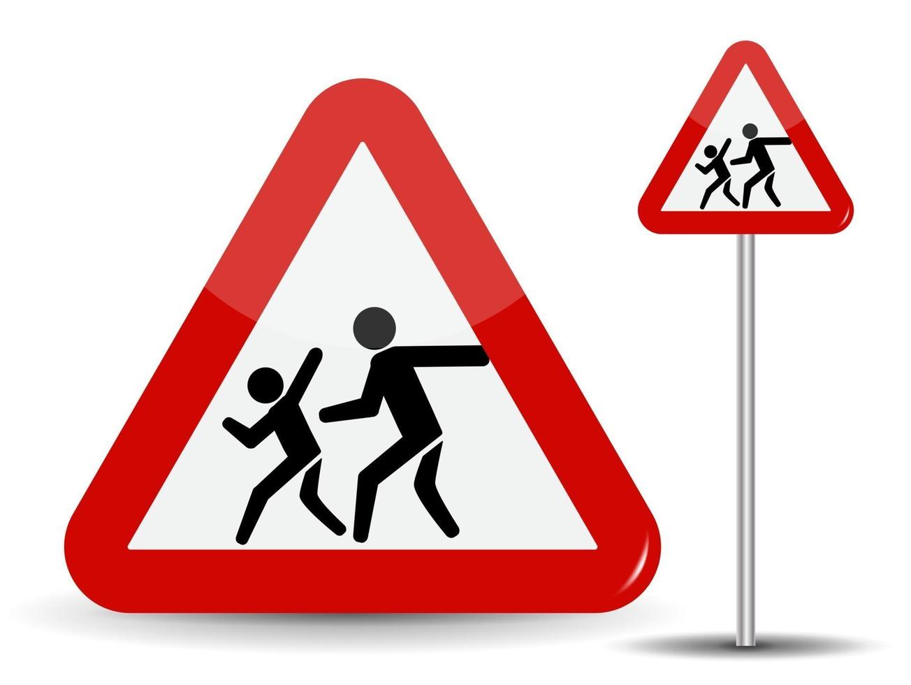 Road sign Warning Children vector