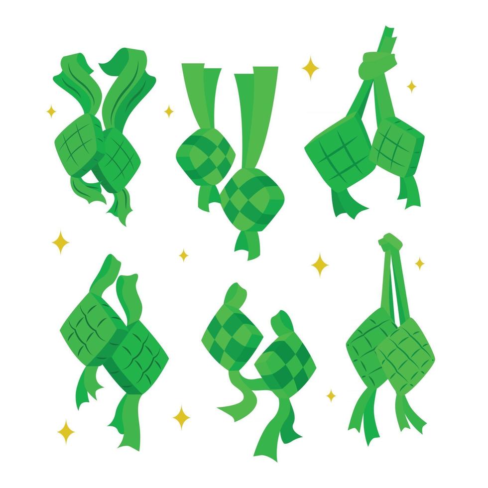 Set of Ketupat Icon Design vector