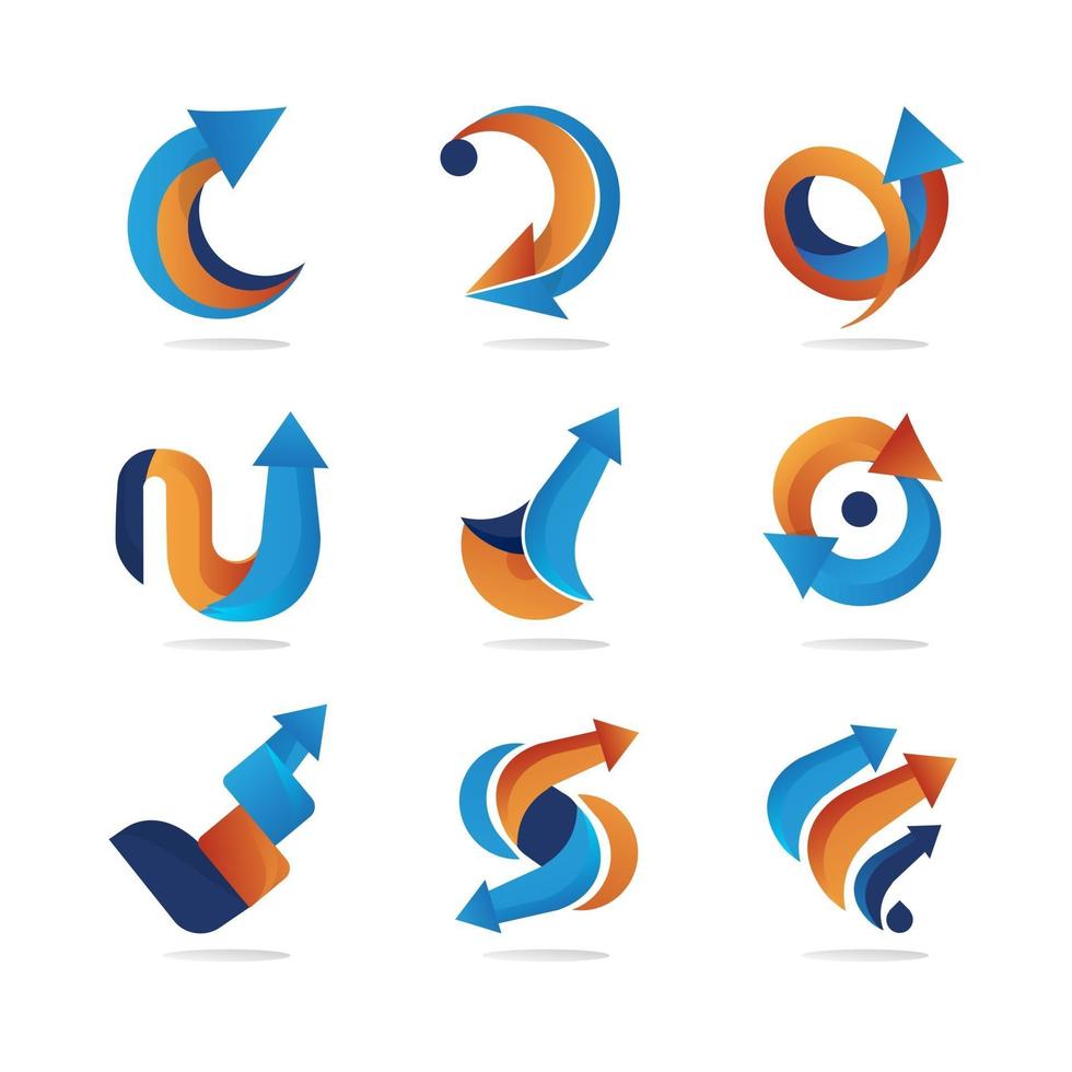 colección de logotipos de flechas vector