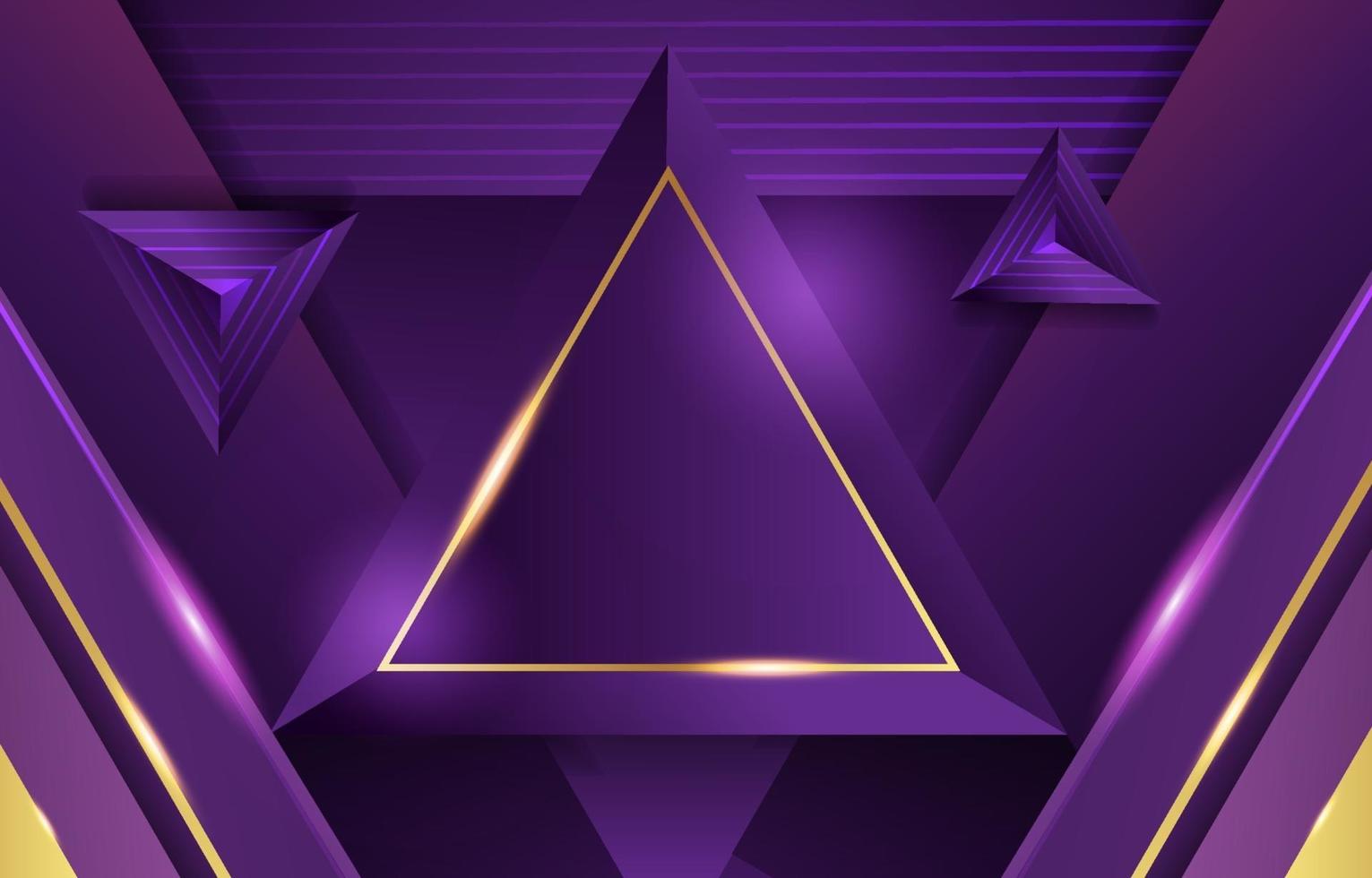 Triangle Lilac Gold Luxury Background vector
