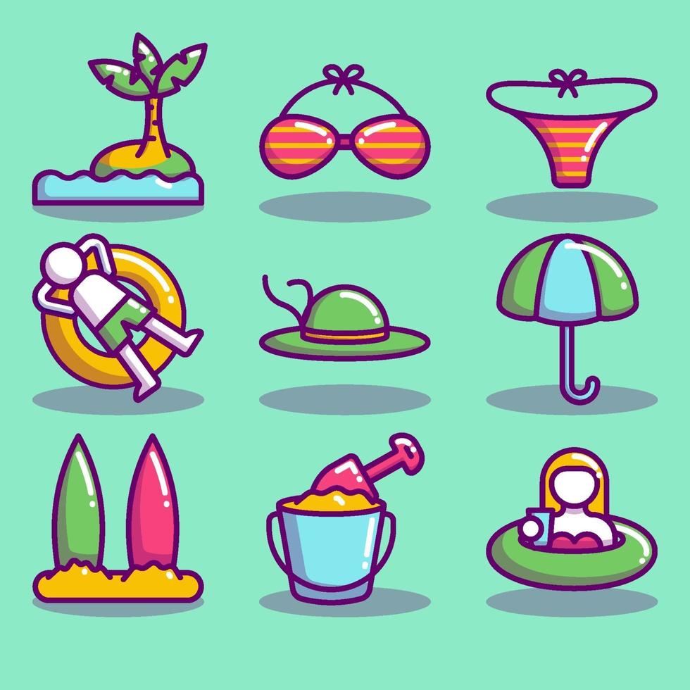 Swimming Summer Icon Collections vector