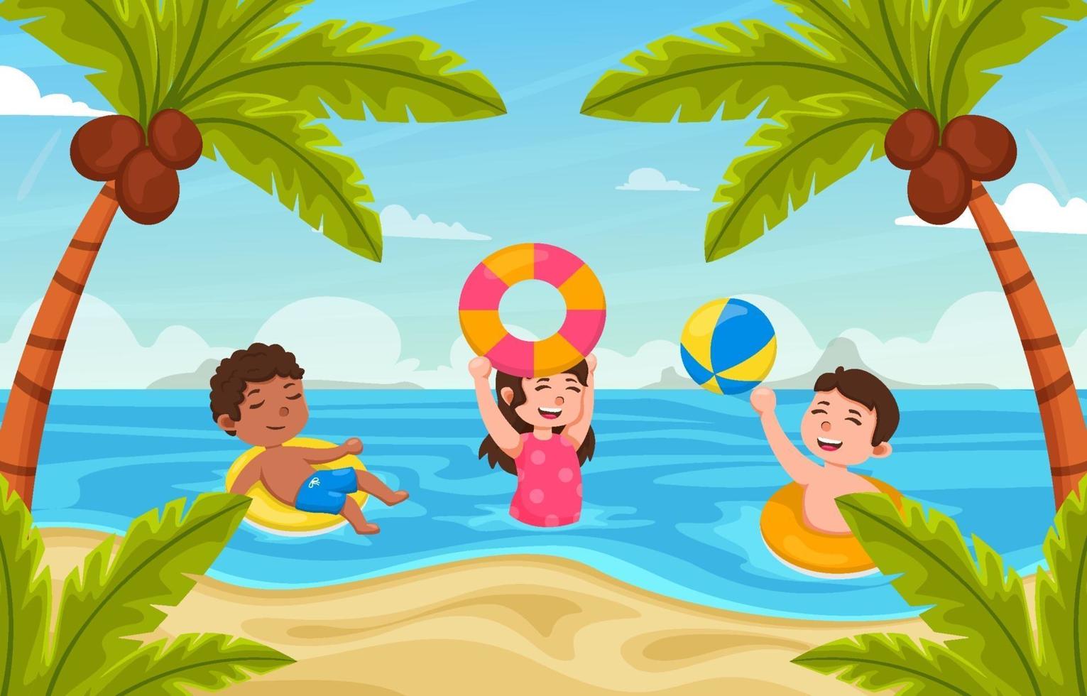 Summer Swimming Background vector