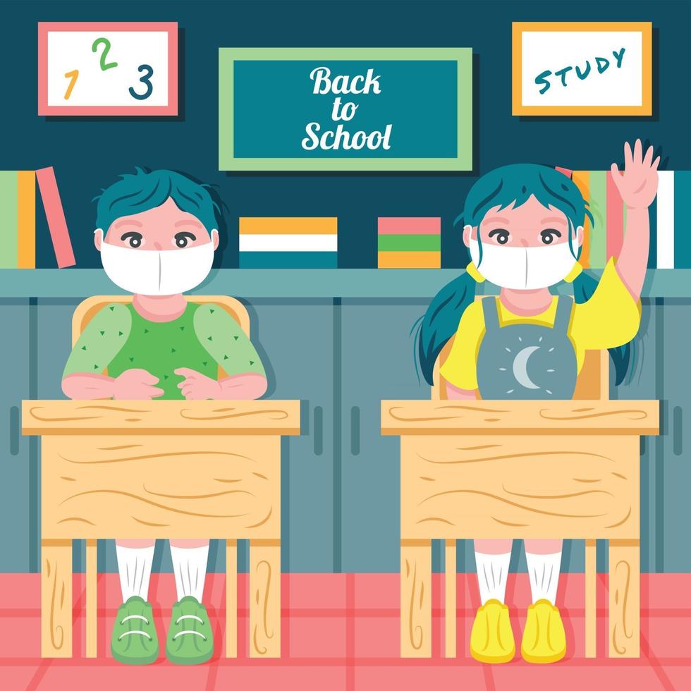 Back to School with Kids Template vector