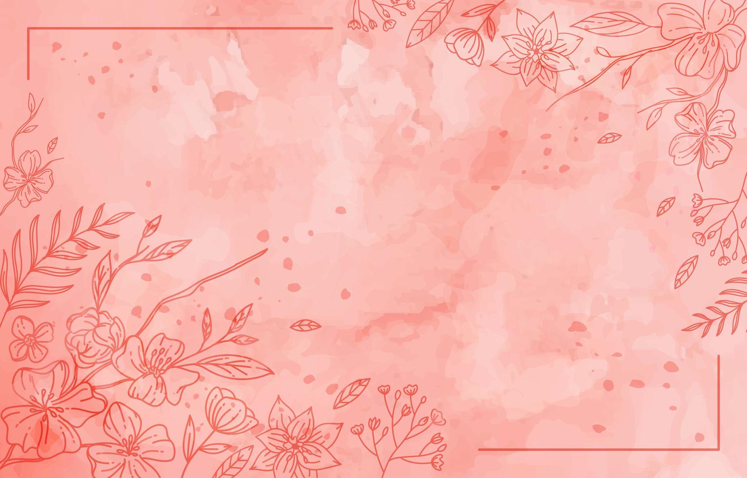 Plantilla linda del fondo floral rosado del color del agua vector