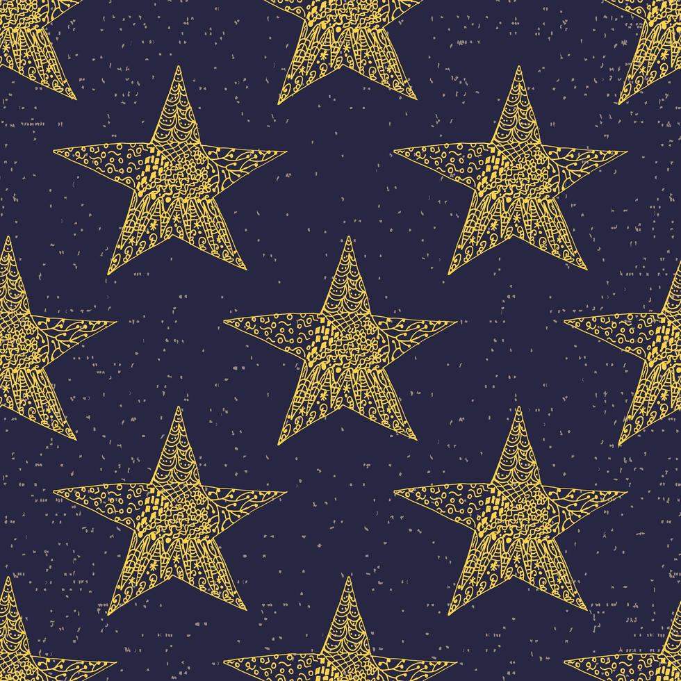 Star sketch Doodles seamless pattern hand drawn vector illustration