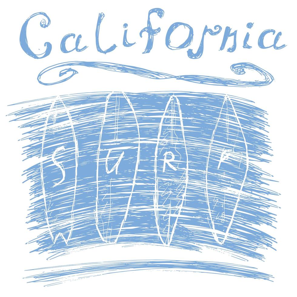 california surf tipografía camiseta impresión diseño gráficos vector cartel insignia aplique etiqueta