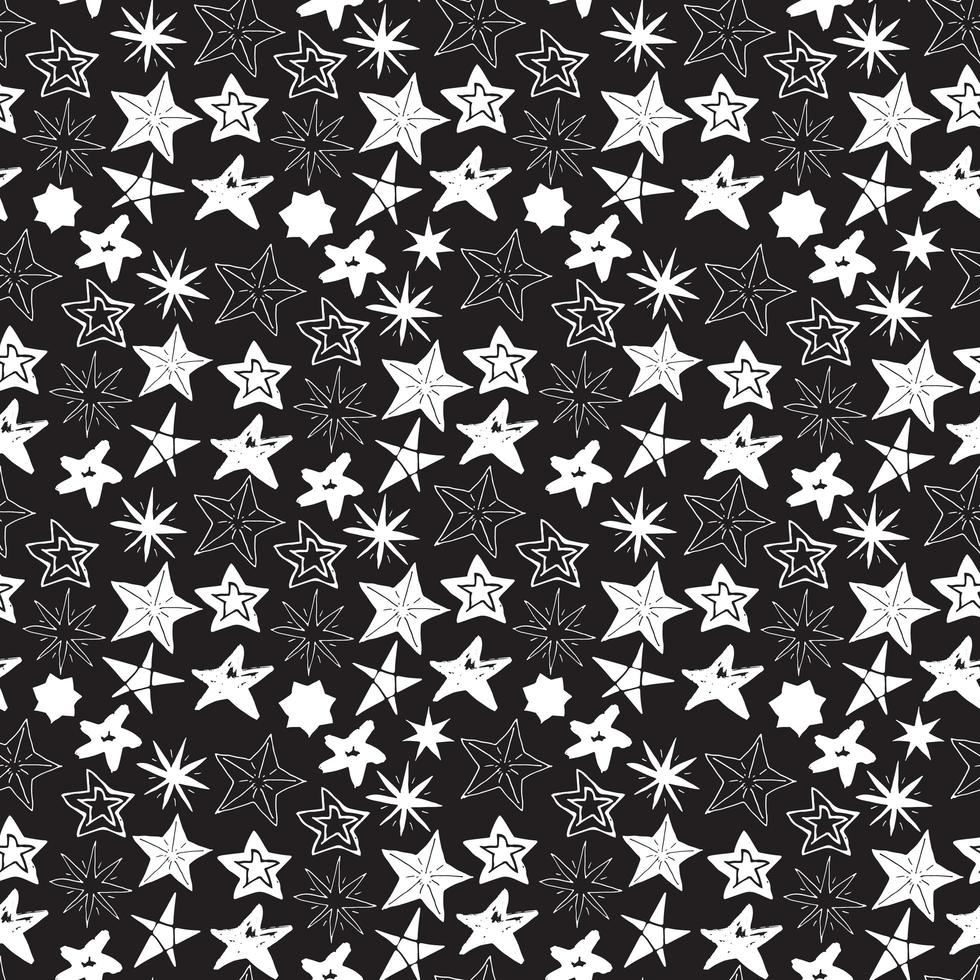 Star sketch Doodles seamless pattern hand drawn vector illustration