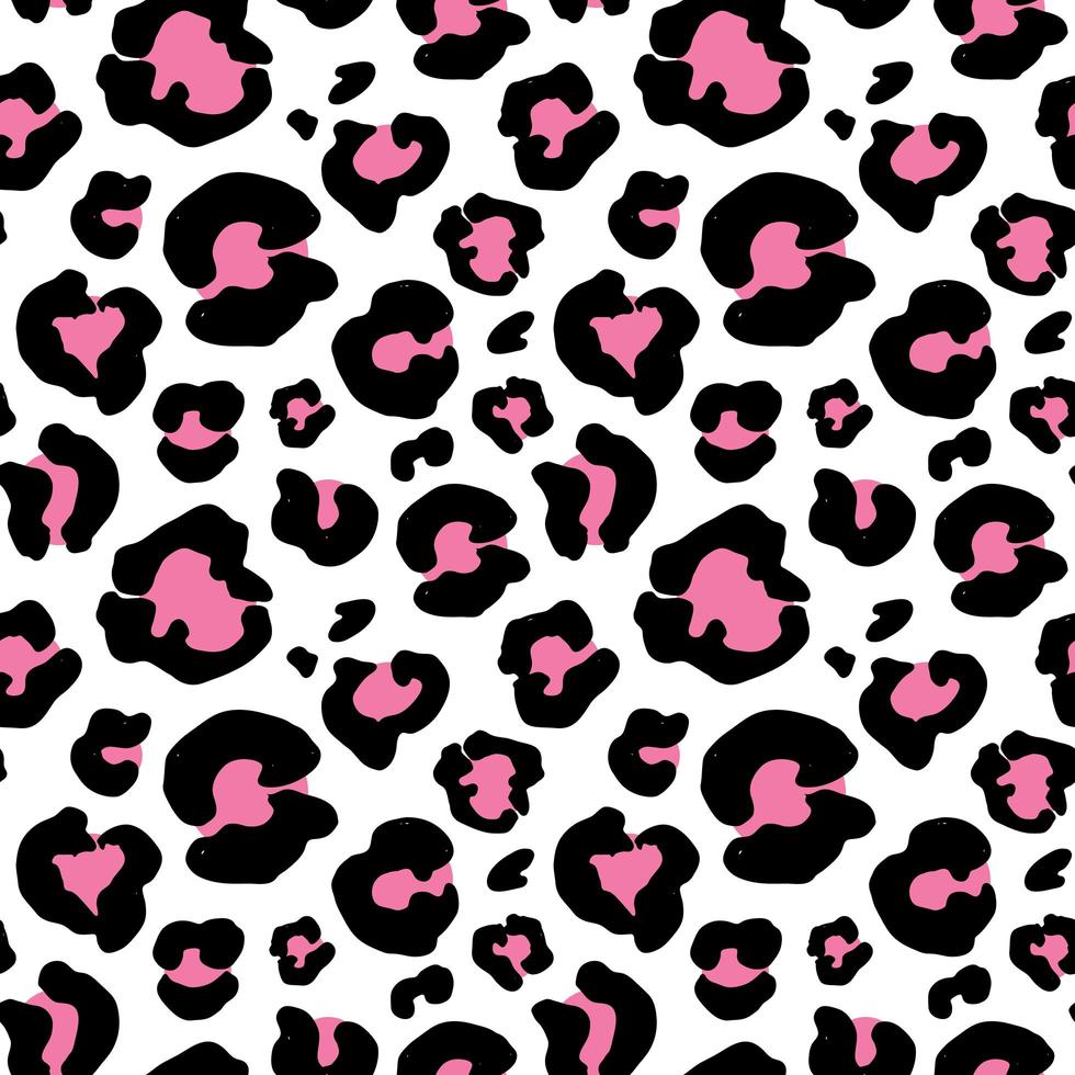 dibujado a mano de piel de leopardo. dibujo de animal print. patrón sin costuras. ilustración vectorial. vector