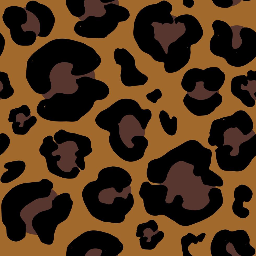 dibujado a mano de piel de leopardo. dibujo de animal print. patrón sin costuras. ilustración vectorial. vector