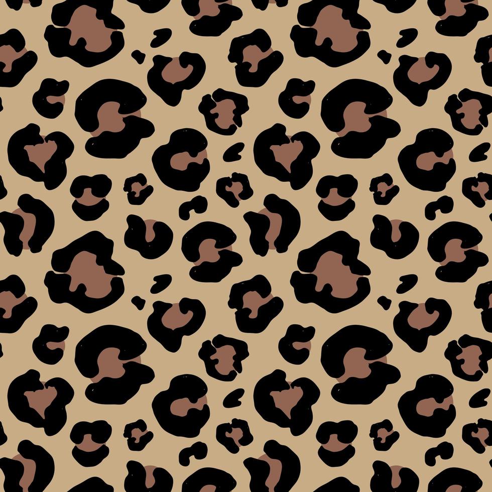 dibujado a mano de piel de leopardo. dibujo de animal print. patrón sin costuras. ilustración vectorial. vector