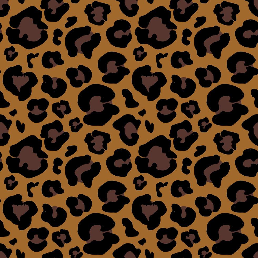 dibujado a mano de piel de leopardo. dibujo de animal print. patrón sin costuras. ilustración vectorial. vector