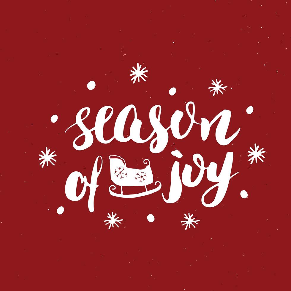 Merry Christmas Calligraphic Lettering season of joy. Typographic Greetings Design. Calligraphy Lettering for Holiday Greeting. Hand Drawn Lettering Text Vector illustration