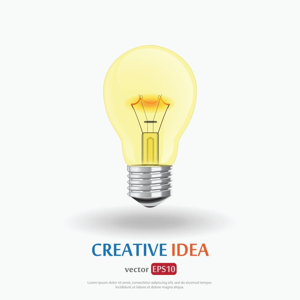 Light bulb creative and inspiration concepts template on white background Vector EPS10 Illustration