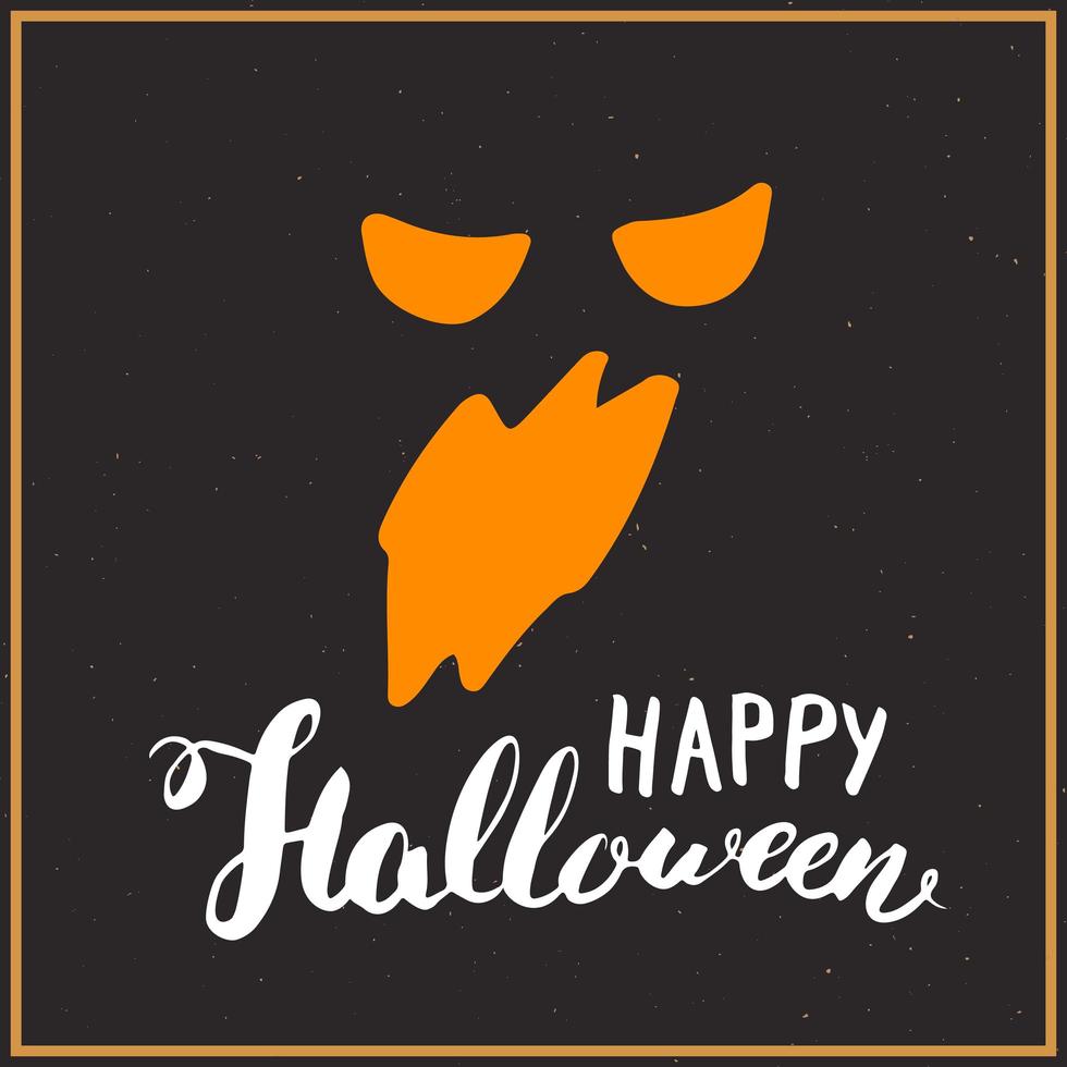 tarjeta de felicitación de halloween. Letrero de caligrafía de letras y elementos dibujados a mano, invitación a una fiesta o diseño de banner de vacaciones ilustración vectorial vector