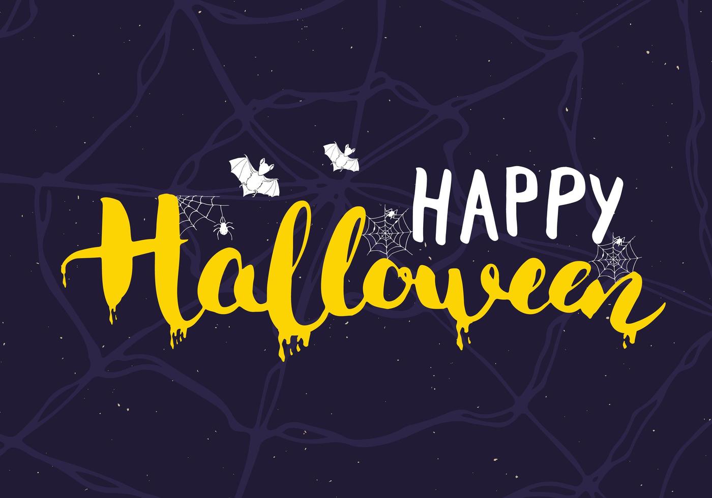 tarjeta de felicitación de halloween. Letrero de caligrafía de letras y elementos dibujados a mano, invitación a una fiesta o diseño de banner de vacaciones ilustración vectorial vector