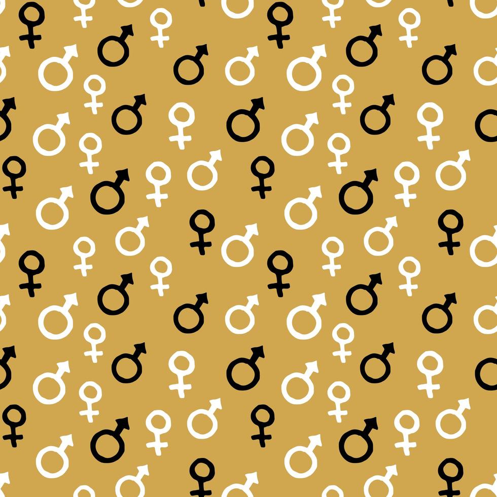 Mars and Venus seamless pattern vector illustration. Hand drawn sketched doodle gender background