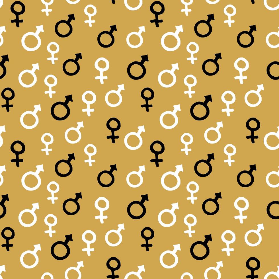 Mars and Venus seamless pattern vector illustration. Hand drawn sketched doodle gender background