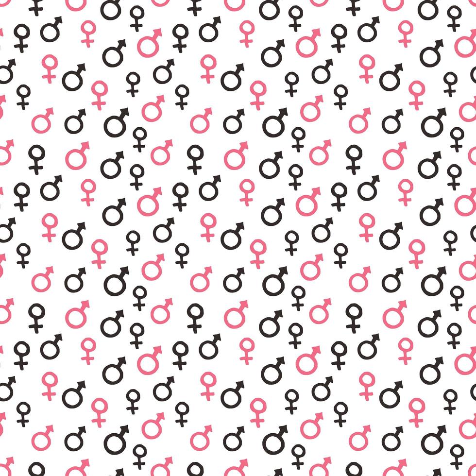 Mars and Venus seamless pattern vector illustration. Hand drawn sketched doodle gender background