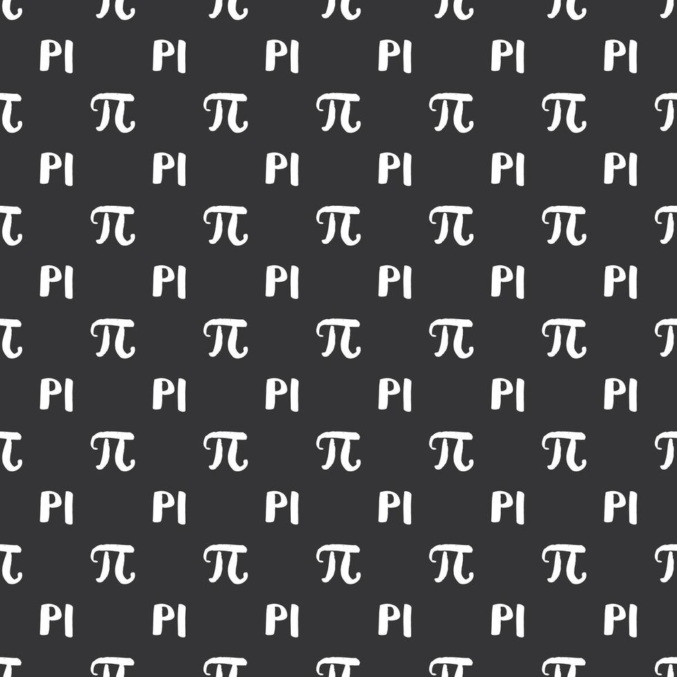 Pi symbol seamless pattern vector illustration. Hand drawn sketched Grunge mathematical signs and formulas, Vector illustration