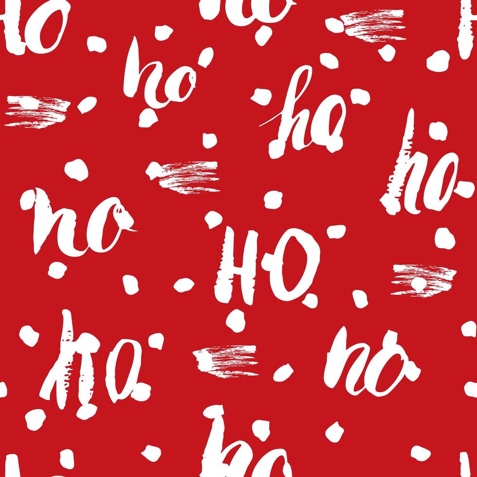 año nuevo y navidad de patrones sin fisuras, con ho ho ho letras dibujadas a mano, retro, vintage de patrones sin fisuras. ilustración vectorial de fondo. vector