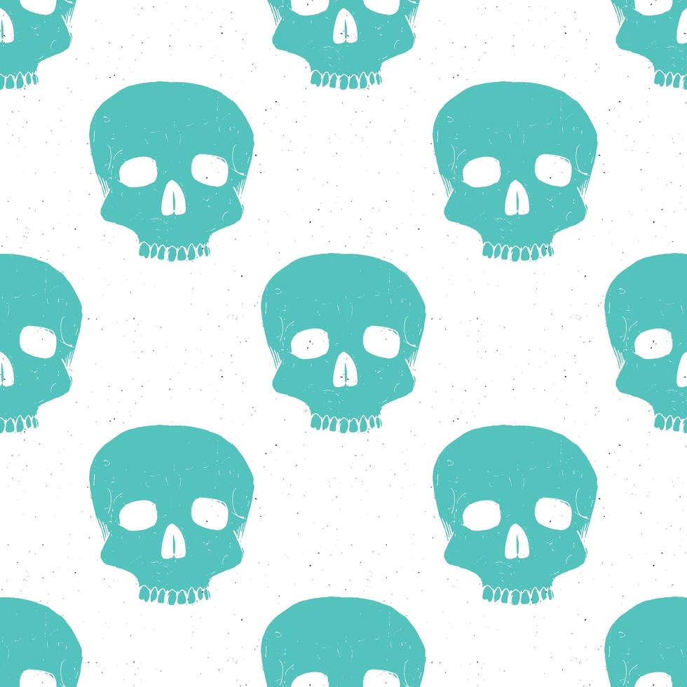 Skull seamless pattern, hand drawn sketch vector illustration