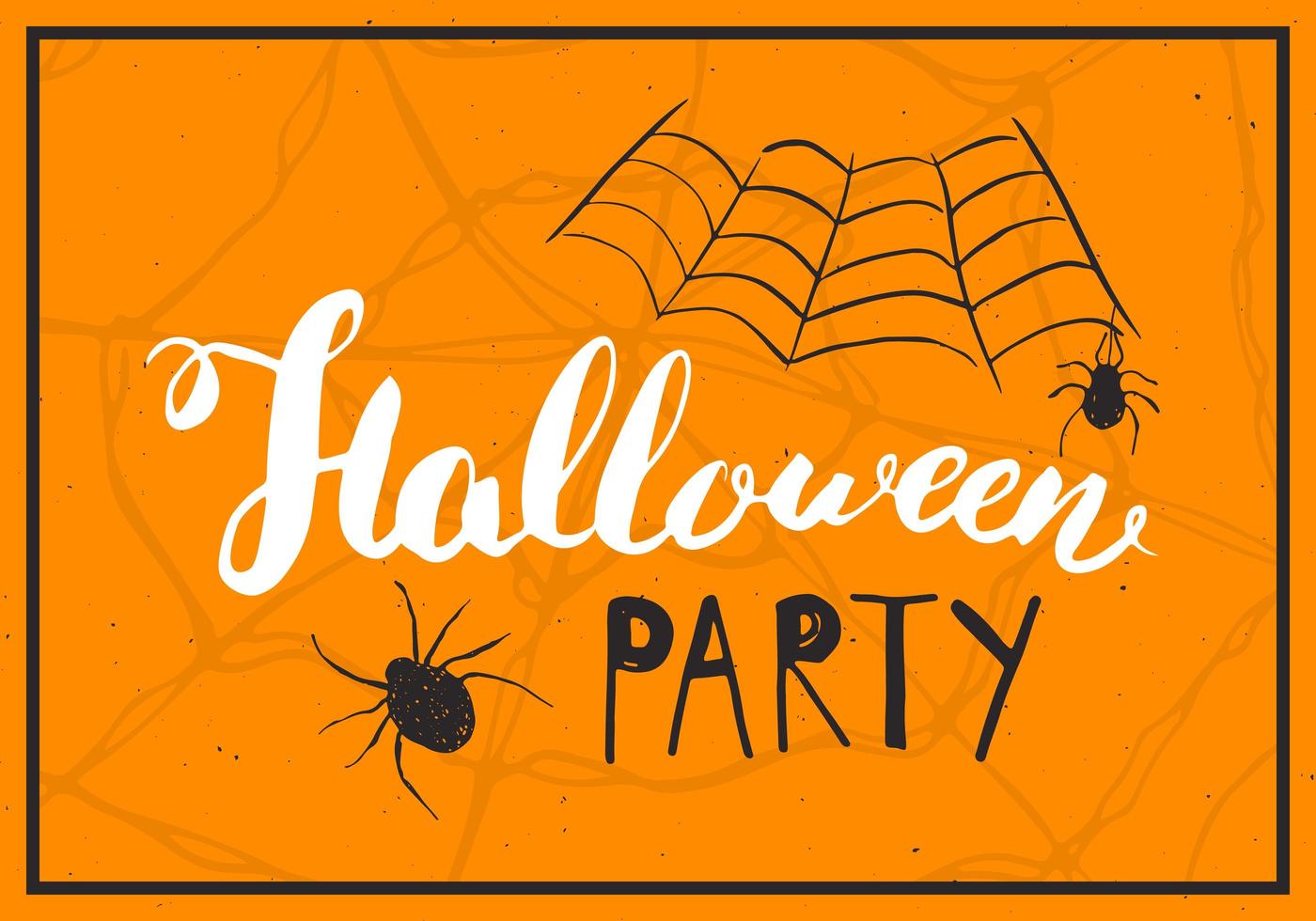 Halloween greeting card. Lettering calligraphy sign and hand drawn elements, party invitation or holiday banner design vector illustration