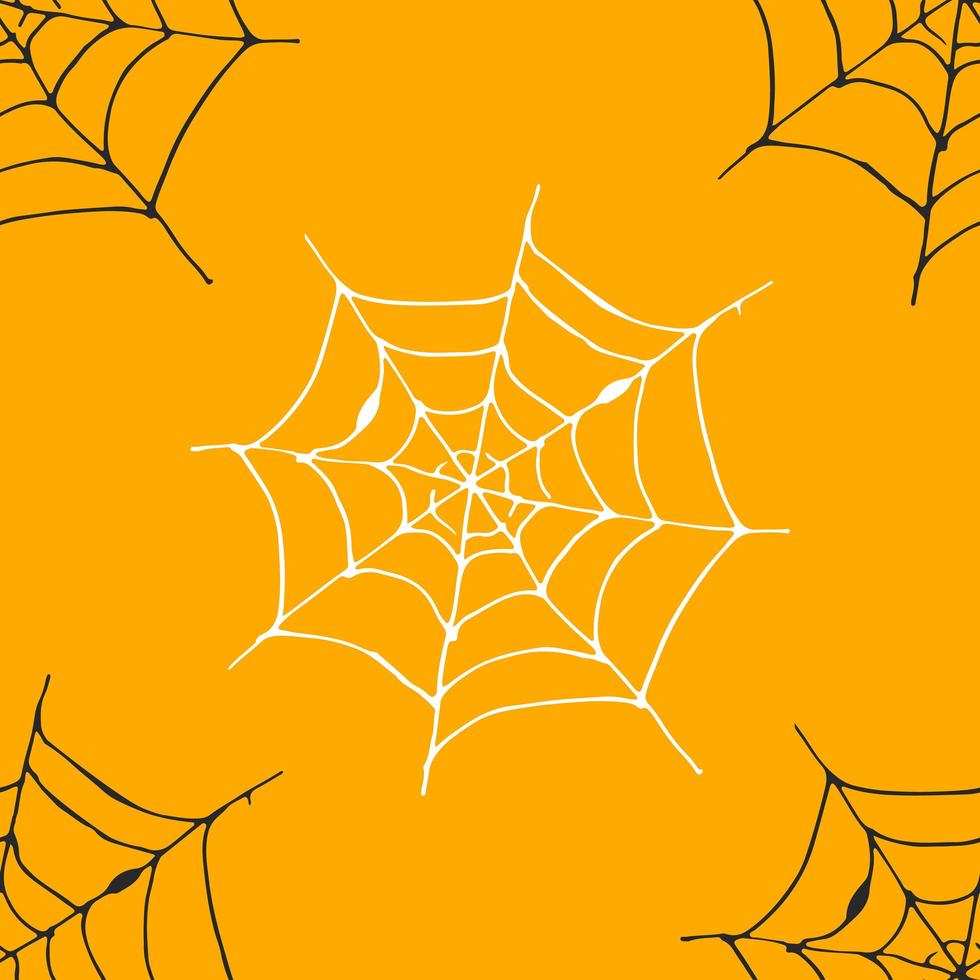 Ilustración de vector de patrones sin fisuras de tela de araña. fondo web bosquejado dibujado a mano