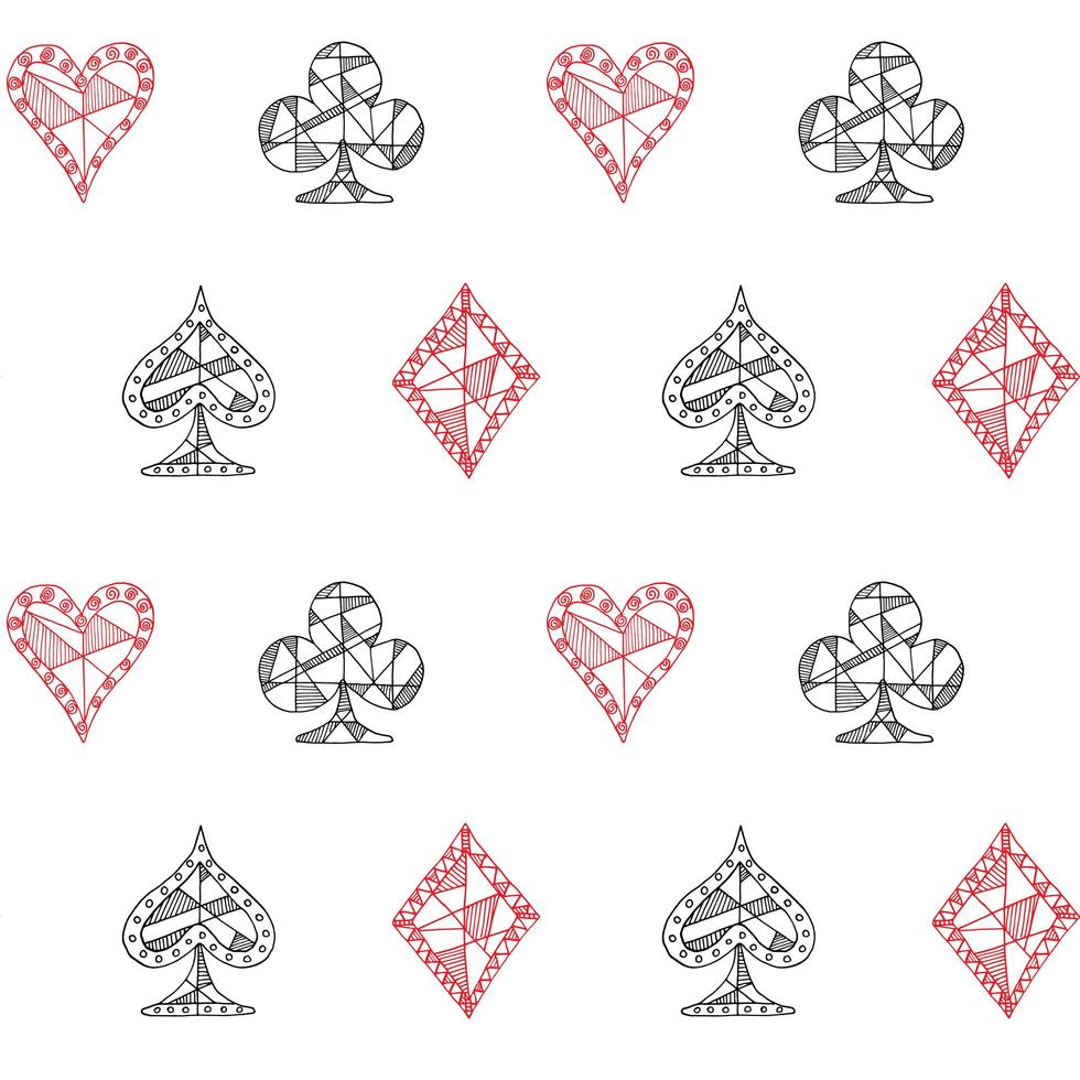 Dibujado a mano esbozado jugando a las cartas símbolo de patrones sin fisuras, póquer, fondo de blackjack, corazones de doodle, diamantes, espadas y símbolos de clubes. 2480690 Vector en Vecteezy Dibujado a mano esbozado jugando a las cartas símbolo de patrones sin fisuras, póquer, fondo de blackjack, corazones de doodle, diamantes, espadas y símbolos de clubes. 2480690 Vector en Vecteezy