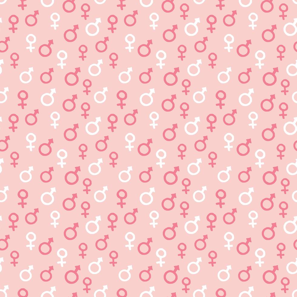 Mars and Venus seamless pattern vector illustration. Hand drawn sketched doodle gender background